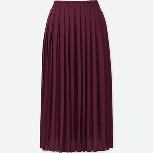 posh wine maxi pleated skirt